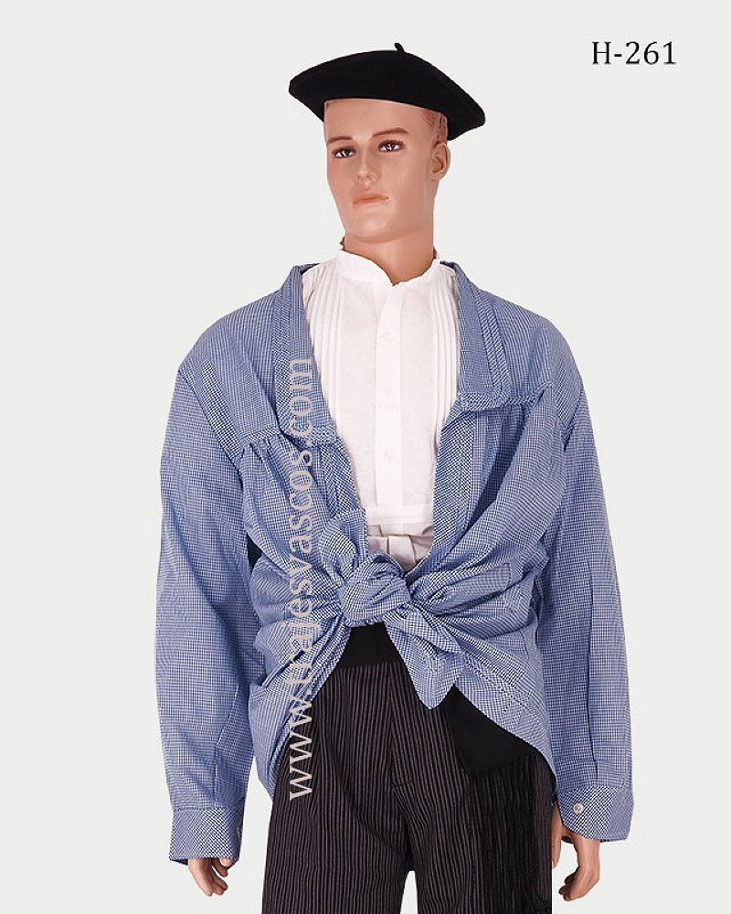 Traje vasco hombre arrantzale azul completo - traje de baserritarra típico regional vasco de pescador
