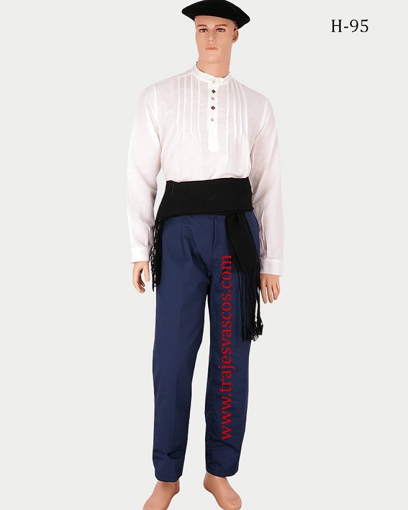 Traje vasco hombre arrantzale azul completo - traje de baserritarra típico regional vasco de pescador