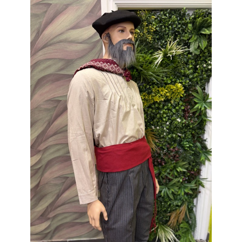 Traje Vasco Hombre con Chaleco Negro y Pañuelo