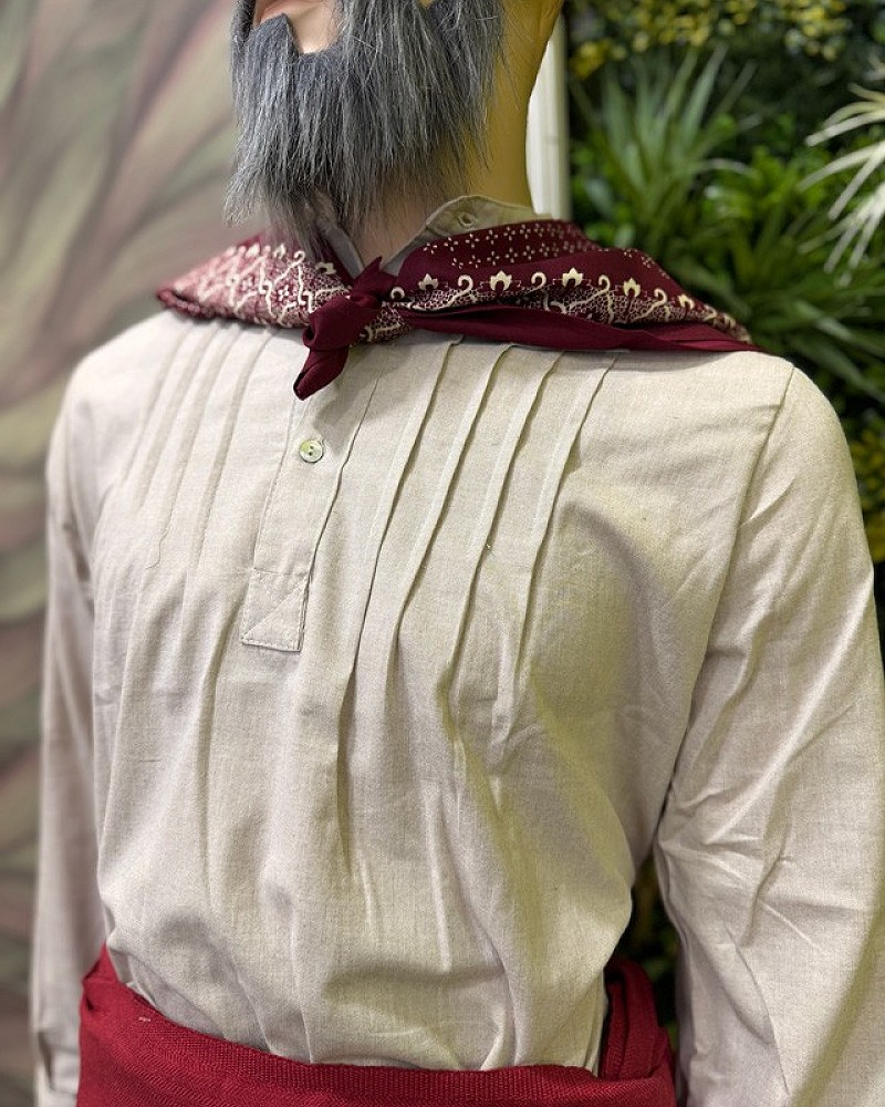 Traje vasco hombre con chaleco negro y pañuelo granate - traje de baserritarra regional vasco tradicional