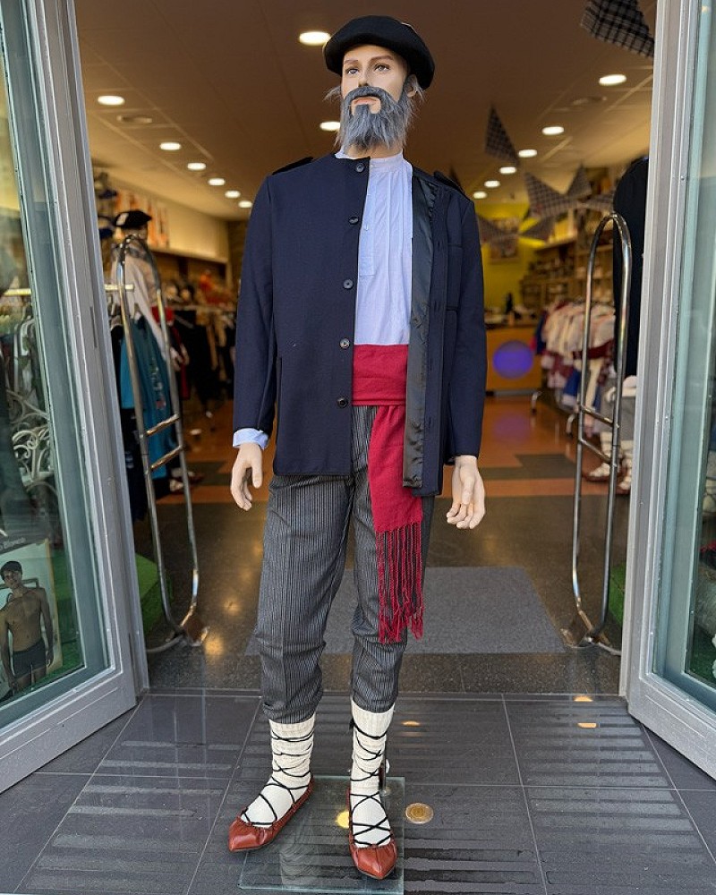 Traje vasco hombre con kaiku azul marino forrado - traje de baserritarra tradicional regional vasco
