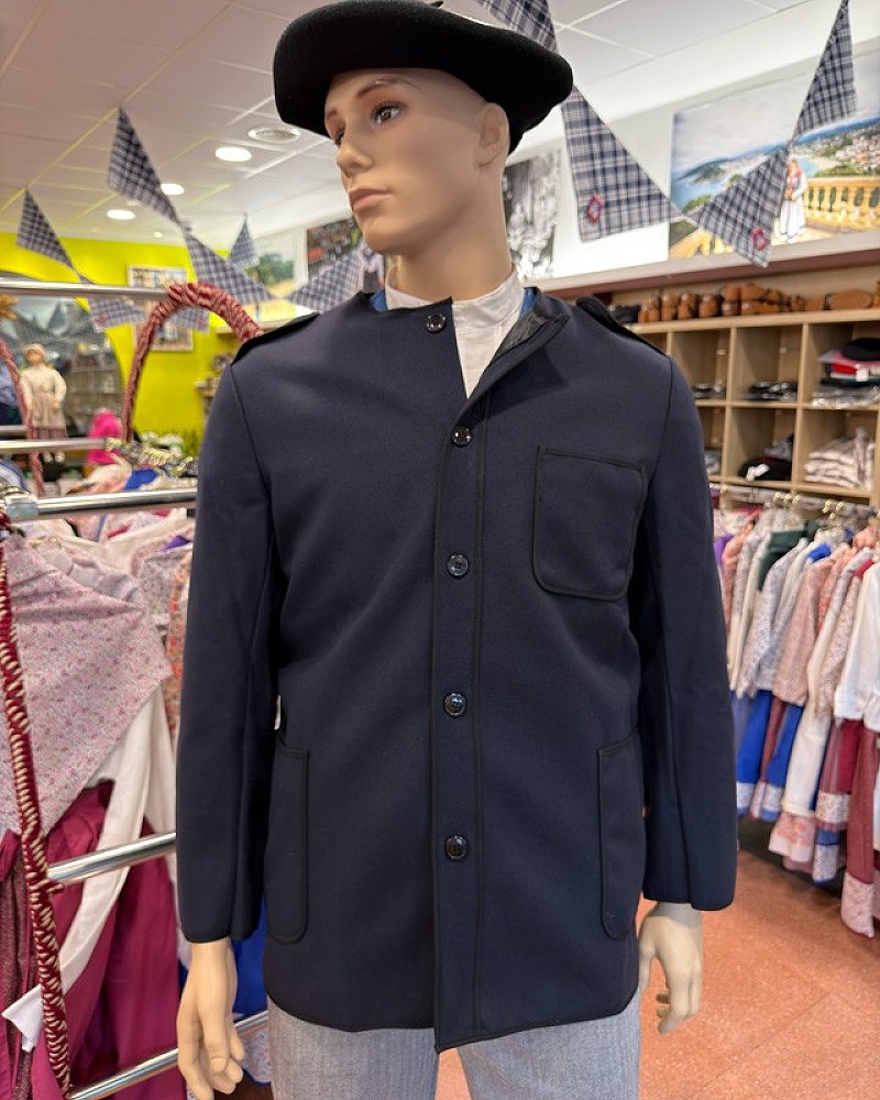 Traje vasco hombre con kaiku azul marino forrado - traje de baserritarra tradicional regional vasco