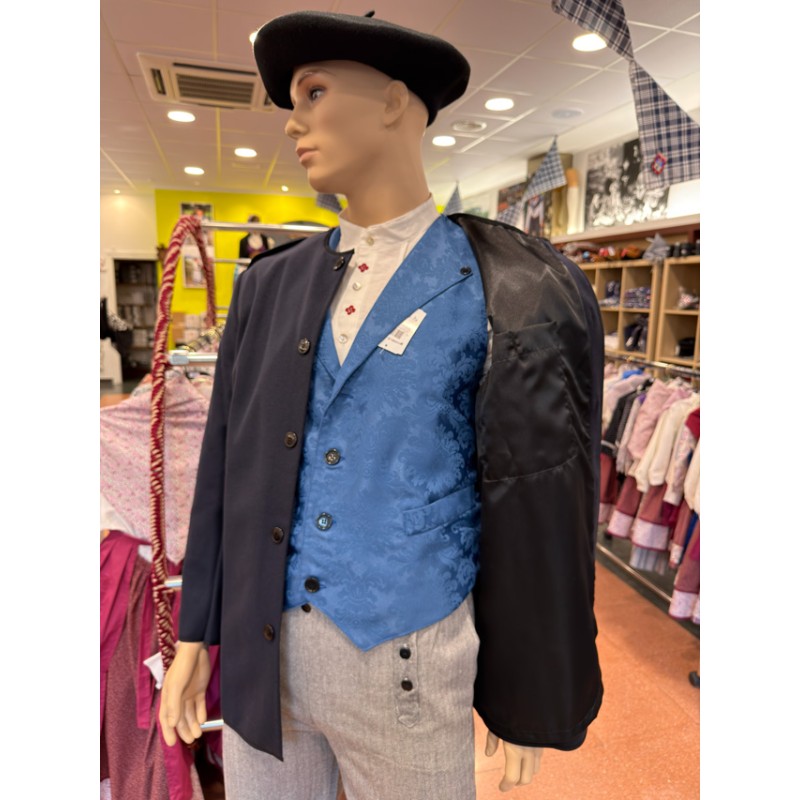 Traje Vasco Hombre con Kaiku Azul Marino Forrado