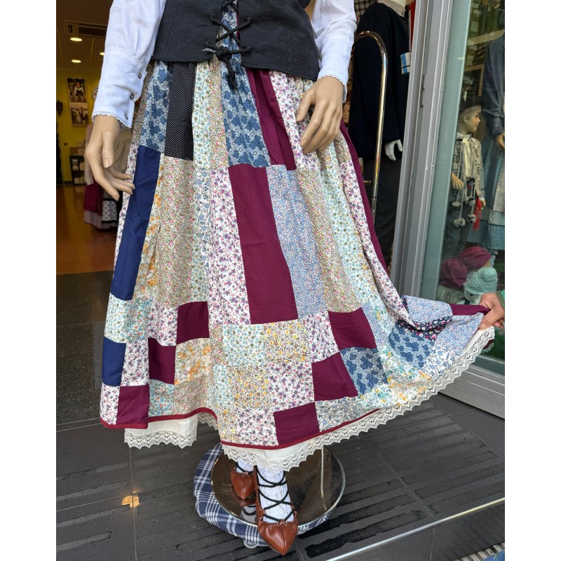 Falda Patchwork Password Tonos Morados Euskal Jantziak