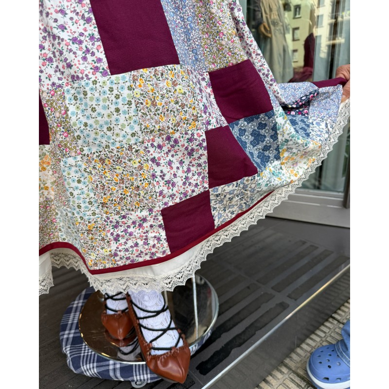 Falda Patchwork Password Tonos Morados Euskal Jantziak