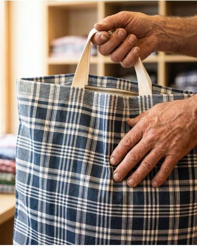 Bolsa Arrantzale de Cuadros con Cremallera 50 x 50