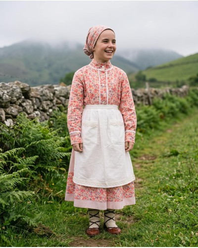 Conjunto traje vasco niña coral A47 - Traje de Neska de Niña