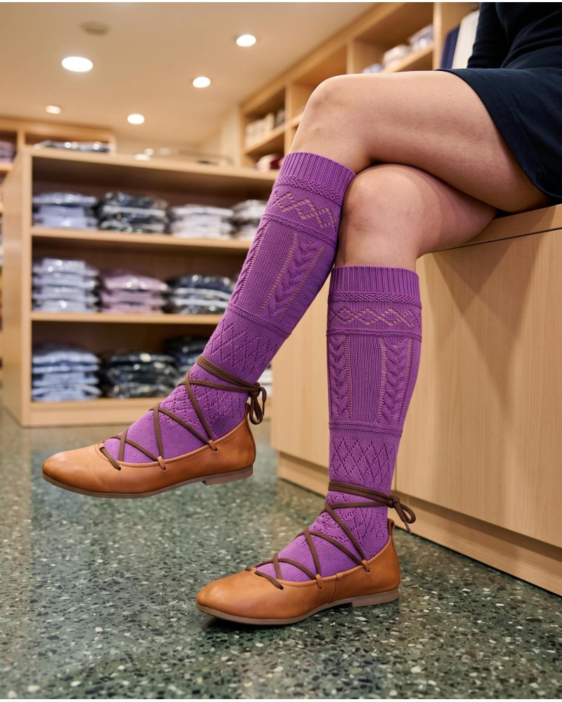 Medias de perlé moradas tradicionales traje vasco mujer Euskal Jantziak