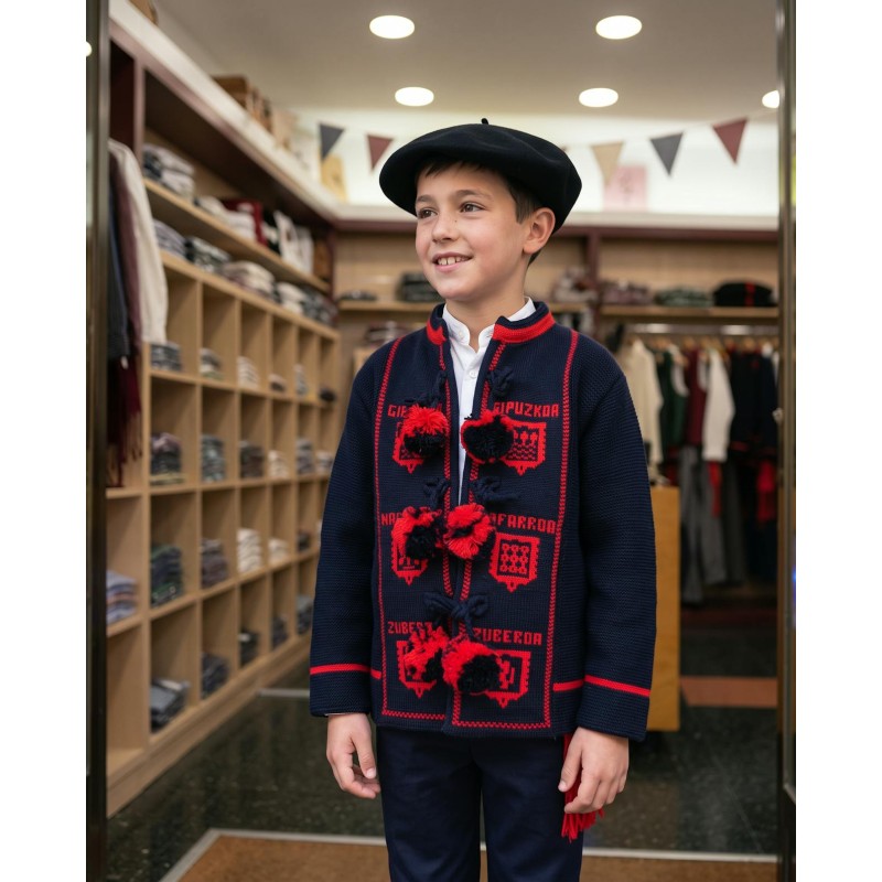 Mendigozale azul marino chaqueta tradicional vasca O143