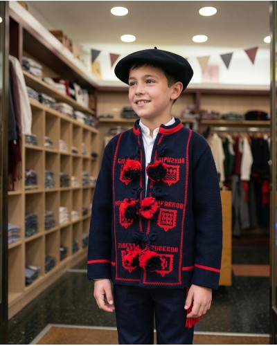 Mendigozale azul marino chaqueta tradicional vasca O143