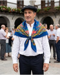 Euskal zapi urdina, portugaldar estilokoa, estanpatu tradizionalarekin