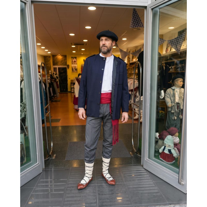 Traje Vasco Hombre con Kaiku Azul Marino Forrado
