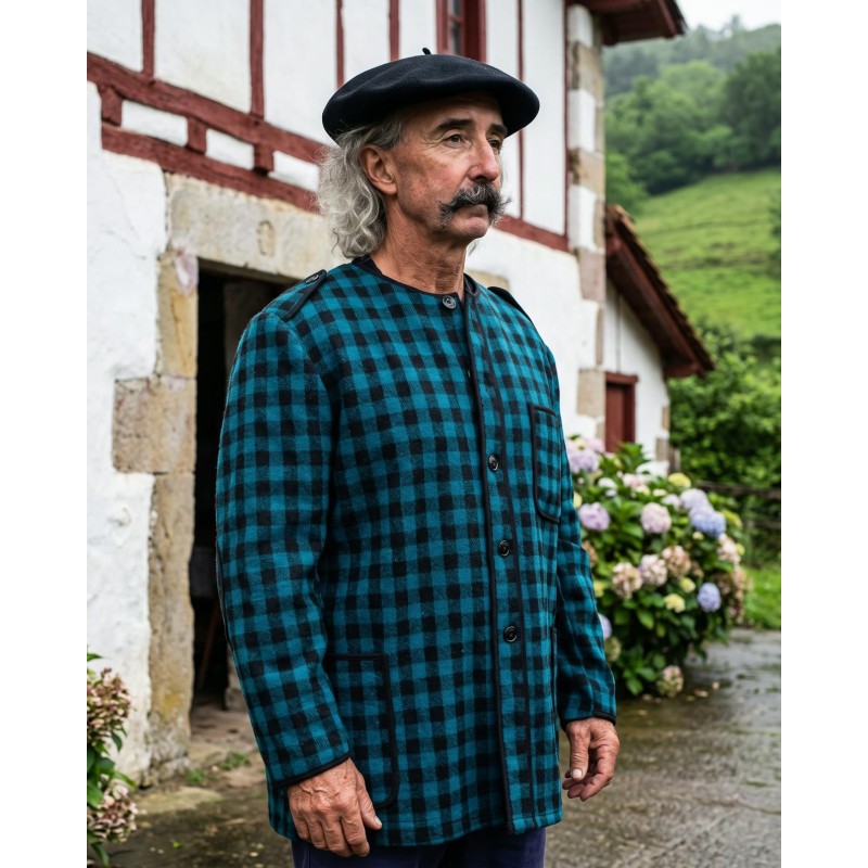 Kaiku chaqueta vasca forrada de hombre - chaqueta de punto tradicional de baserritarra y casero H138