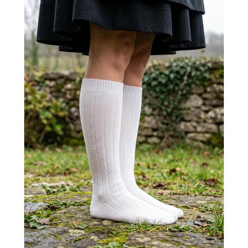 Medias blancas de algodón básicas traje vasco Euskal Jantziak