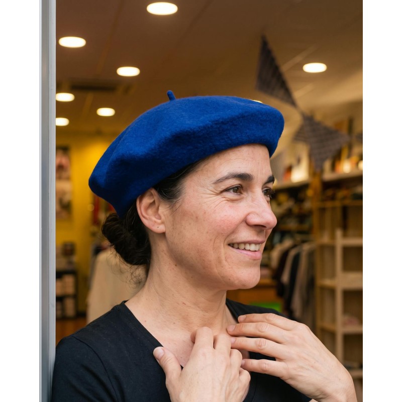 Boina azul mujer Elosegui de lana clásica