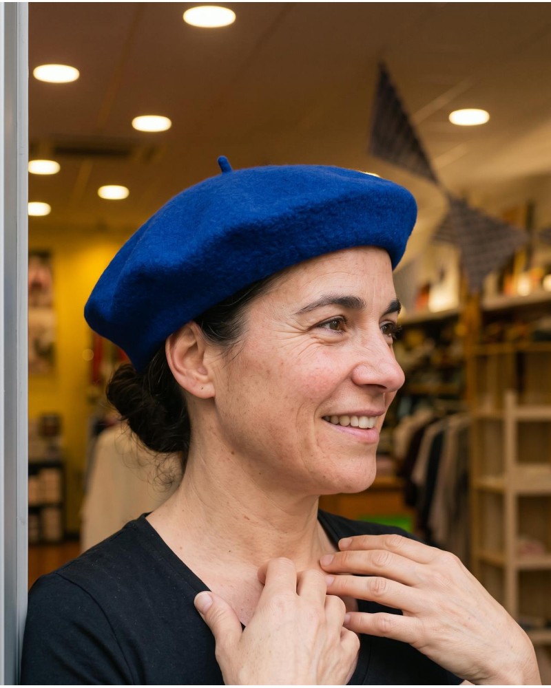 Boina azul mujer Elosegui de lana clásica