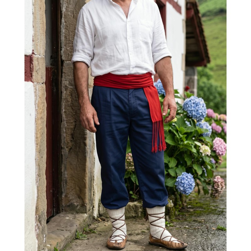 Pantalón de arrantzale de hombre tradicional - pantalón vasco de traje de baserritarra y de pescador H95