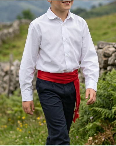 Camisa vasca blanca básica infantil tradicional y económica 232