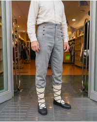 Pantalón vasco de hombre gris con botones tradicionales de calidad superior - pantalón de baserritarra