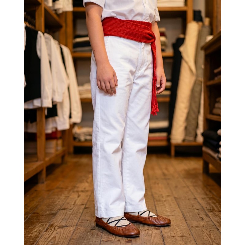 Pantalón Blanco Dantzari Infantil Tradicional Vasco