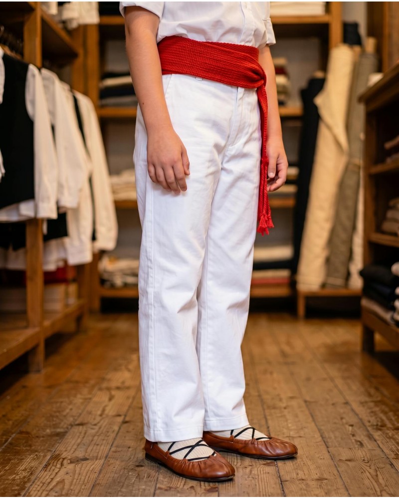 Pantalón Blanco Dantzari Infantil Tradicional Vasco