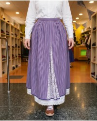 Falda casera vasca mujer morada y lila con pañuelo floral incluido - falda aldeana baserritarra traje regional vasco