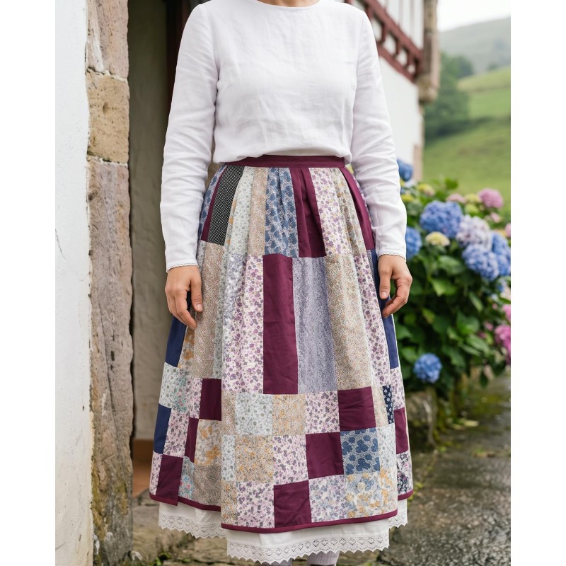 Falda Patchwork Tonos Morados Euskal Jantziak