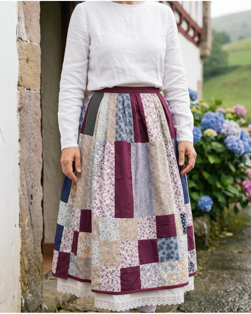 Falda Patchwork Tonos Morados Euskal Jantziak