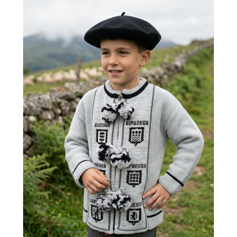Chaqueta tradicional vasca de lana para niños y niñas