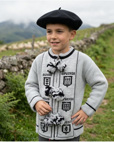 Chaqueta tradicional vasca de lana para niños y niñas