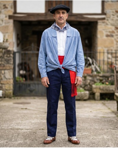 Traje Vasco Hombre Arrantzale Azul Completo