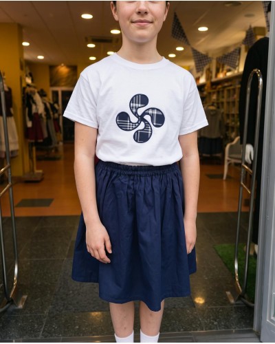 Camiseta Infantil con Lauburu Azul  Ropa Tradicional Vasca