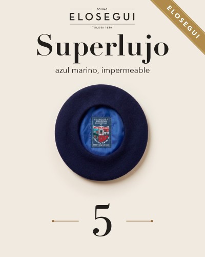 Boina Elósegui Superlujo azul marino impermeable, txapela nº 5 de 8
