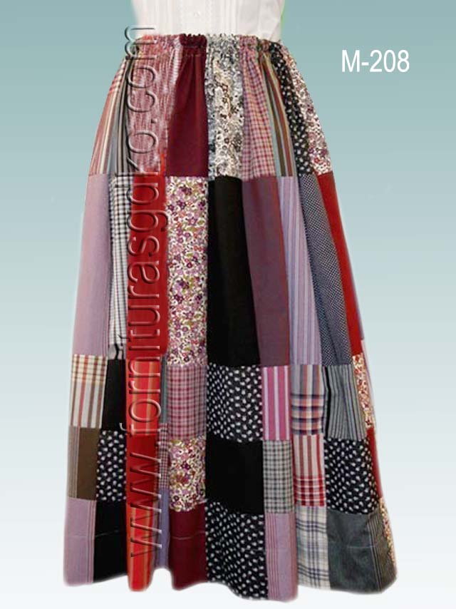 Falda de casera vasca con cuadros de colores M208