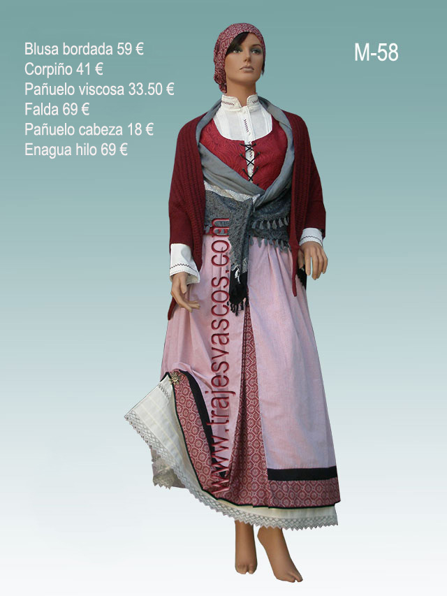 Trajes Vascos: Traje regional vasco con toquilla M58.