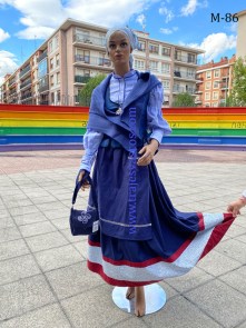 No hay imagen establecida Traje regional vasco azul para mujer  M86