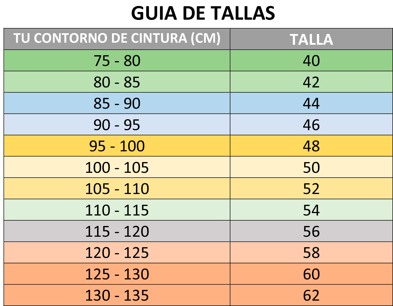 Guía de tallas Kaikus