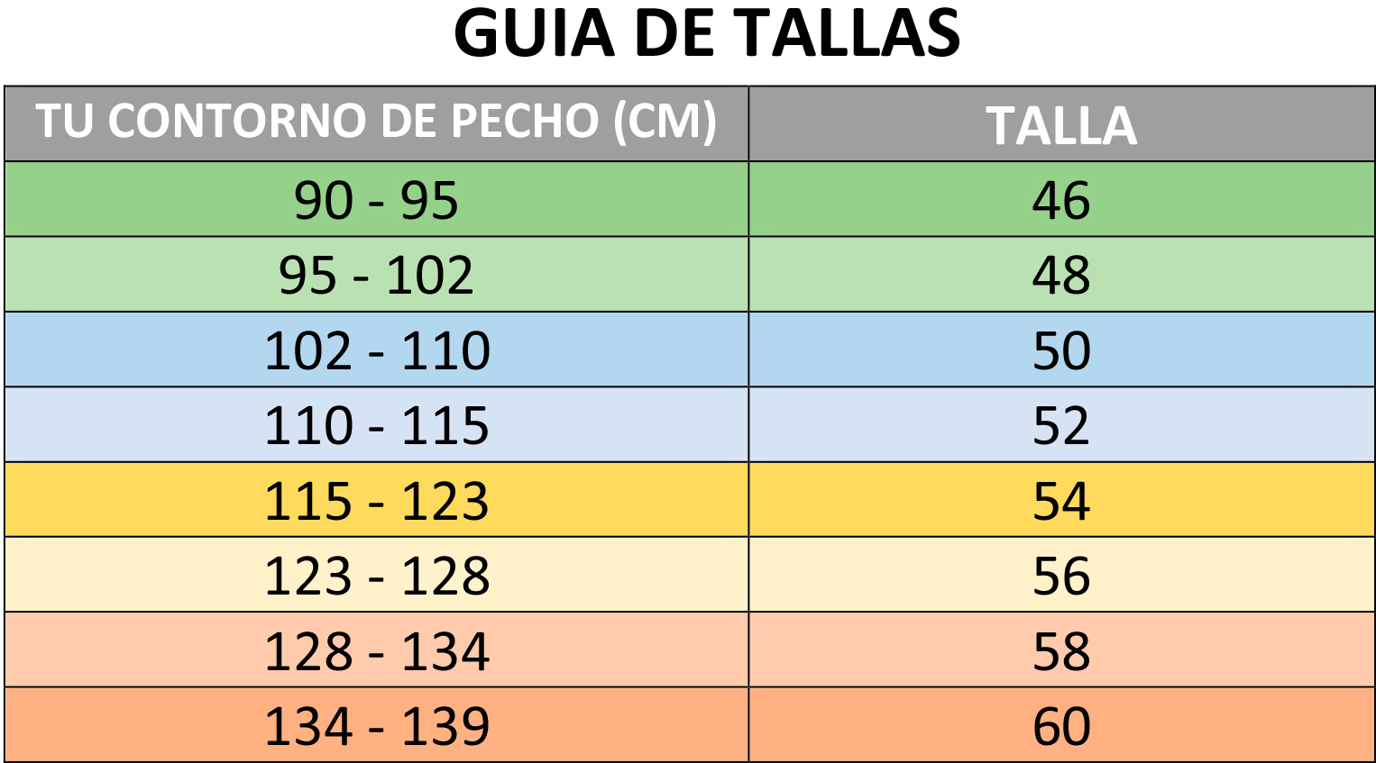 Guía de tallas Kaikus
